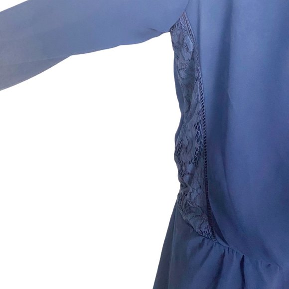 Heartloon Celine Blue Faux Wrap Lace Panel Dress - Picture 7 of 11